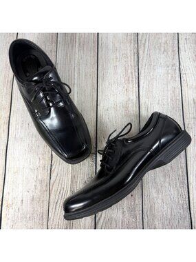 Nunn Bush Black Leather Oxford Dress Shoes Comfort Gel Square Toe 13M 84356-001